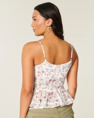Camisola com folhos em chiffon