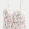 Camisola com folhos em chiffon