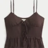 Camisola com folhos em chiffon