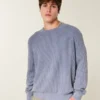 Camisola com gola redonda e efeito desgastado