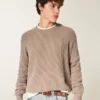 Camisola com gola redonda e efeito desgastado