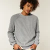 Camisola com gola redonda e efeito desgastado