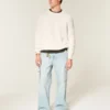 Camisola com gola redonda e efeito desgastado