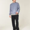 Camisola com gola redonda e efeito desgastado