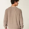 Camisola com gola redonda e efeito desgastado