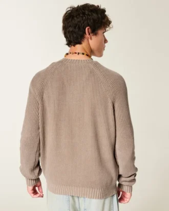 Camisola com gola redonda e efeito desgastado