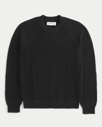 Camisola com gola redonda e efeito desgastado