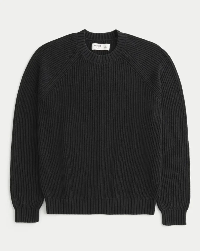 Camisola com gola redonda e efeito desgastado
