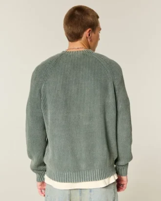 Camisola com gola redonda e efeito desgastado