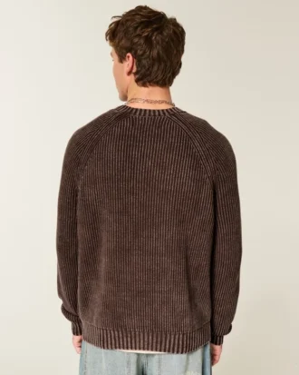 Camisola com gola redonda e efeito desgastado