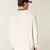 Camisola com gola redonda e efeito desgastado