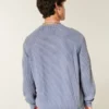 Camisola com gola redonda e efeito desgastado