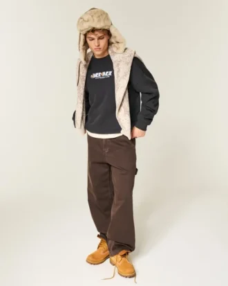 Camisola com gola redonda e estampado Boxy Ice Age