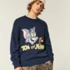 Camisola com gola redonda e estampado Tom e Jerry