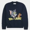 Camisola com gola redonda e estampado Tom e Jerry