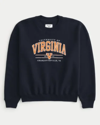 Camisola com gola redonda e gráfico da Universidade da Virgínia