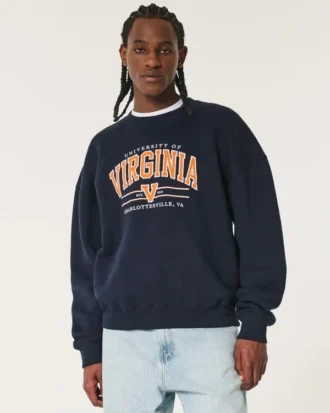 Camisola com gola redonda e gráfico da Universidade da Virgínia