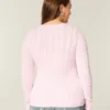 Camisola com gola redonda e padrão trançado
