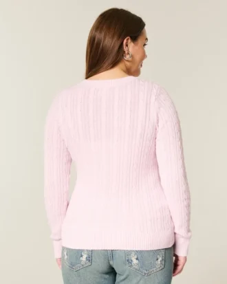 Camisola com gola redonda e padrão trançado