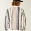 Camisola com gola redonda às riscas