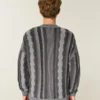 Camisola com gola redonda às riscas