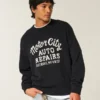 Camisola com gráfico Boxy Motor City Auto Repairs