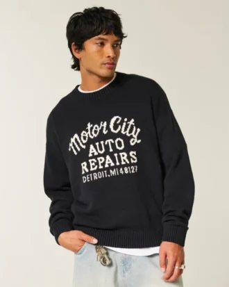 Camisola com gráfico Boxy Motor City Auto Repairs