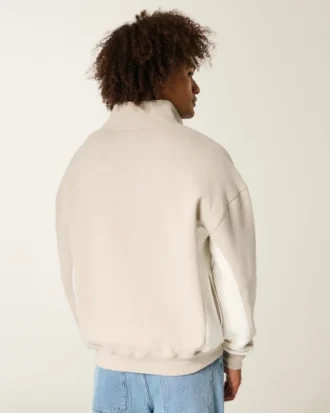 Camisola com logótipo e fecho de correr até um quarto