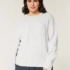 Camisola confortável com malha trançada da Hollister
