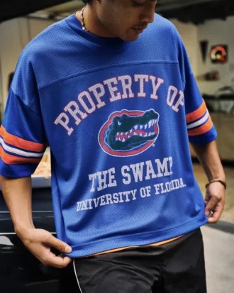 Camisola de futebol com estampado da Universidade da Flórida Gators