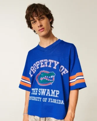 Camisola de futebol com estampado da Universidade da Flórida Gators