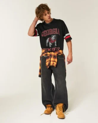 Camisola de futebol com estampado da Universidade da Geórgia Bulldogs