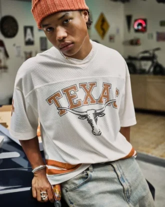 Camisola de futebol com estampado da Universidade do Texas em Austin Longhorns
