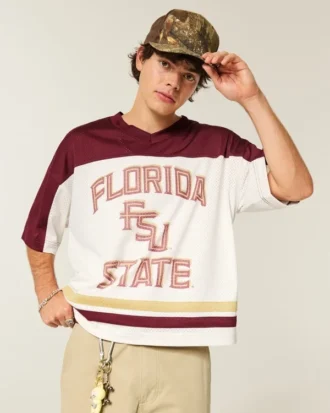 Camisola de futebol com gráfico da Florida State University Seminoles