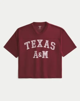 Camisola de futebol com gráfico da Texas A&M University Aggies