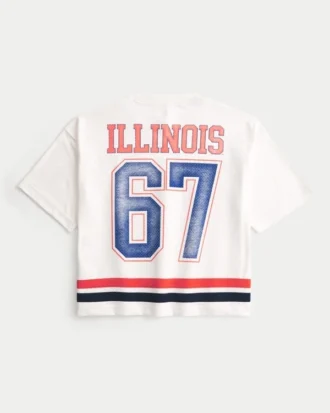 Camisola de futebol com gráfico da Universidade de Illinois Fighting Illini