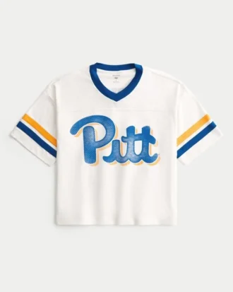 Camisola de futebol com gráfico da Universidade de Pittsburgh Panthers