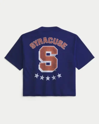 Camisola de futebol com gráfico da Universidade de Syracuse em laranja