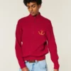 Camisola descontraída com fecho e estampado Horseshoe