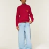 Camisola descontraída com fecho e estampado Horseshoe