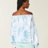 Camisola fácil de tie-dye com ombros descobertos