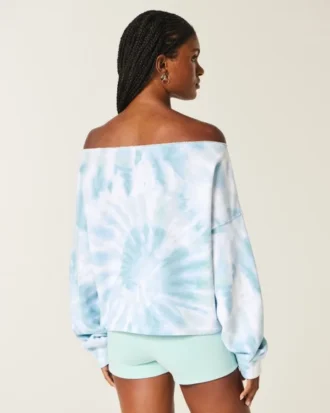 Camisola fácil de tie-dye com ombros descobertos