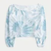 Camisola fácil de tie-dye com ombros descobertos