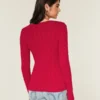 Camisola icónica com gola em V e malha trançada
