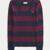 Camisola icónica com gola em V e malha trançada