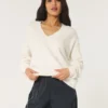 Camisola oversized com decote em V Hollister Comfy Cloud
