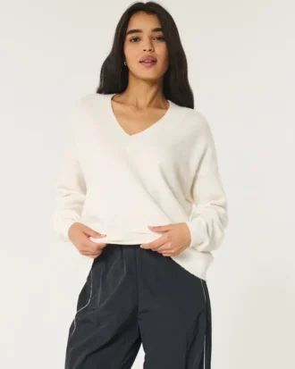 Camisola oversized com decote em V Hollister Comfy Cloud