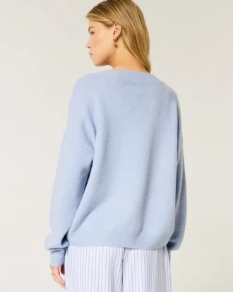 Camisola oversized com decote em V Hollister Comfy Cloud
