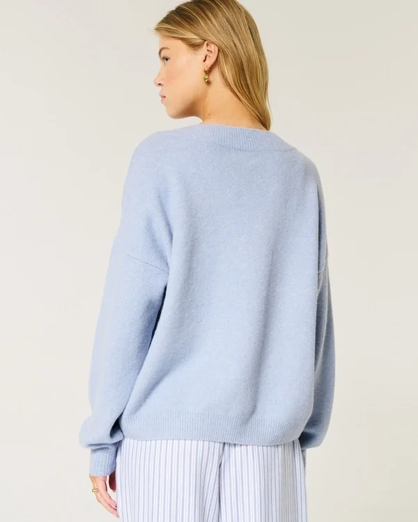 Camisola oversized com decote em V Hollister Comfy Cloud