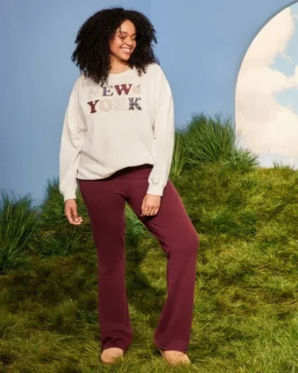 Camisola oversized com gráfico de Nova Iorque